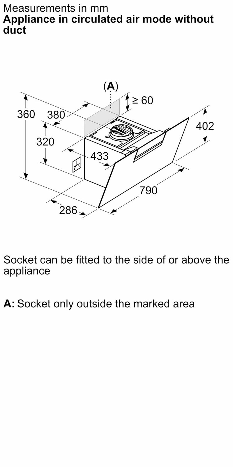 Bosch - 系列 4 壁掛式抽油煙機 80 公分透明玻璃黑色印花 DWK87FN60B