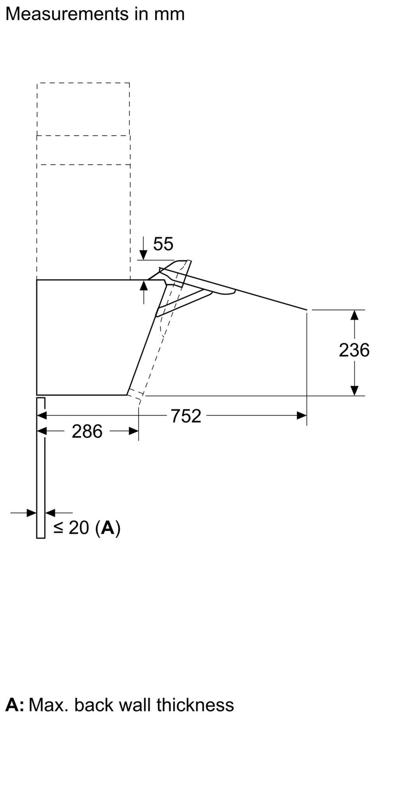 Bosch - 系列 4 壁掛式抽油煙機 60 公分透明玻璃黑色印花 DWK67FN60B