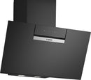Bosch - Series 4 Wall-mounted cooker hood 80 cm clear glass black printed DWK87FN60B