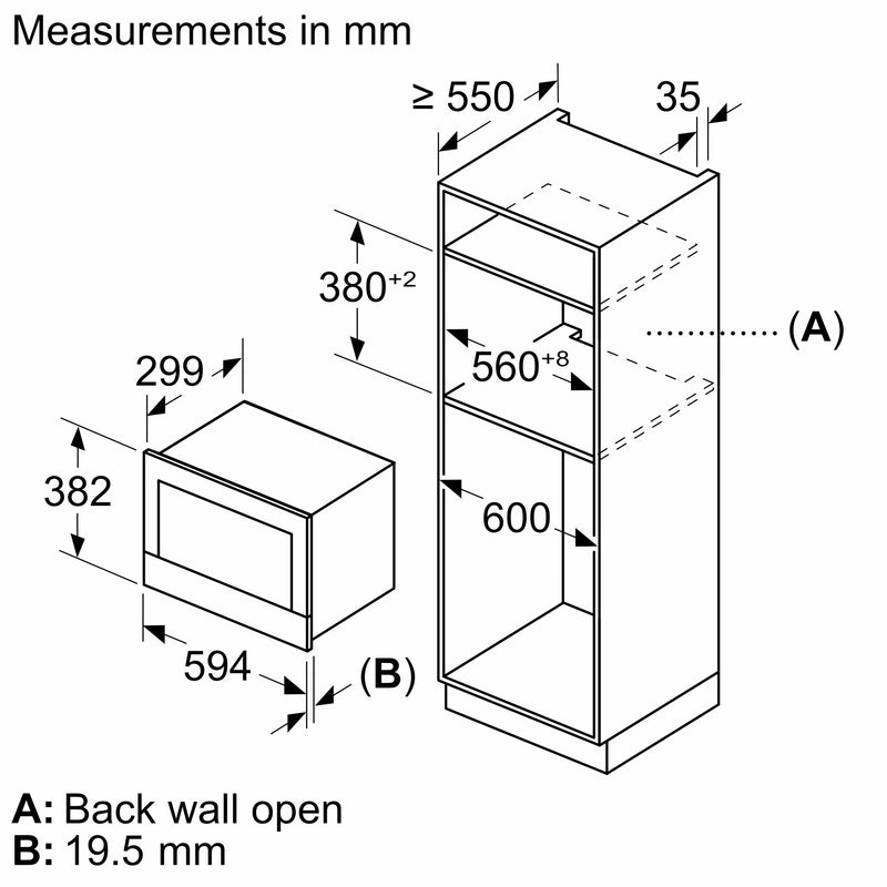 西門子 - iQ700 嵌入式微波爐 黑色 - BF722L1B1B