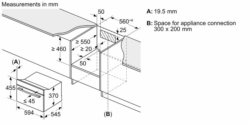 Bosch - 系列 8 內建微波爐 60 x 45 公分 黑色 CEG732XB1B