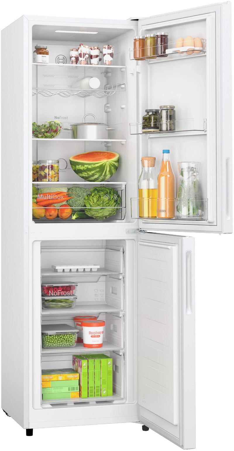 Bosch - Series 2 Free-standing fridge-freezer with freezer at bottom 182.4 x 55 cm White KGN27NWEAG