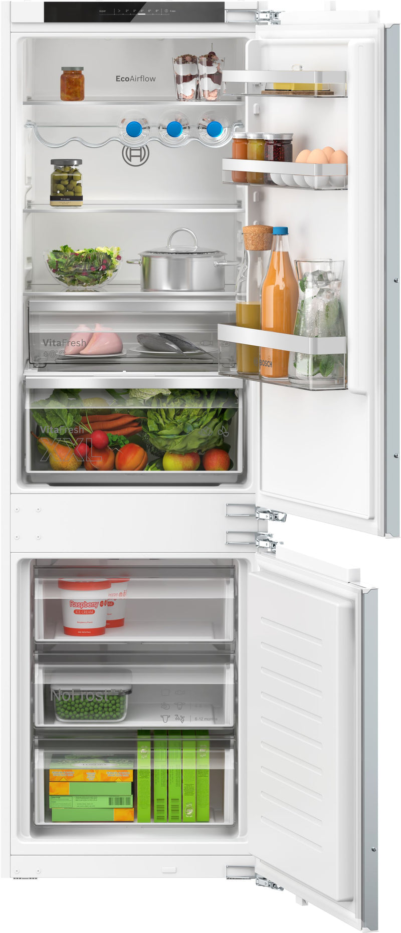 Bosch - Series 4 Built-in fridge-freezer with freezer at bottom 177.2 x 54.1 cm flat hinge KIN86VFE0G