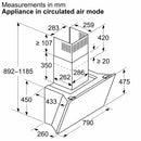 Bosch - Series 6 Wall-mounted cooker hood 80 cm clear glass black printed DWK81AN60B