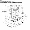 Siemens - iQ300 Wall-mounted cooker hood 60 cm clear glass black printed LC67KFN60B