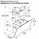 Bosch - Series 2 Wall-mounted cooker hood 80 cm clear glass black printed DWK85DK60B