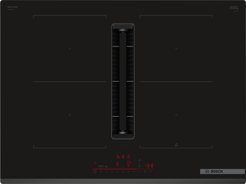 Bosch - 系列 6 電磁爐，附整合式通風系統 70 公分錶面安裝，無框架 PVQ731H26E