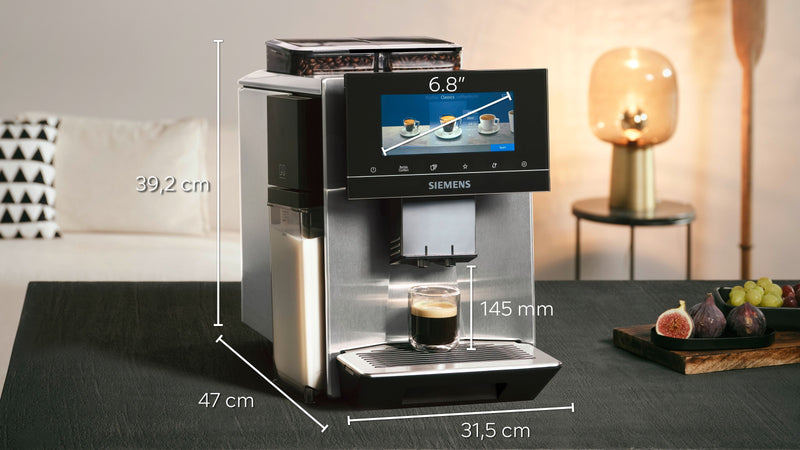 Siemens - Fully automatic coffee machine EQ900 plus Stainless steel, Removable water tank TQ907GZ3