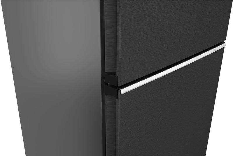 Siemens - iQ500 Free-standing fridge-freezer with freezer at bottom 203 x 60 cm Brushed black steel antiFingerprint KG39NEXBF