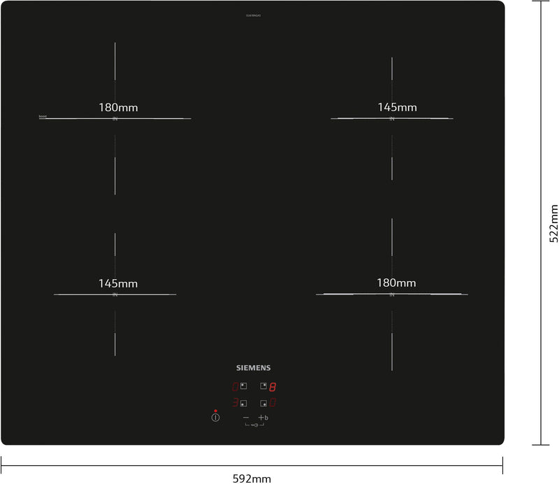 Siemens - iQ100 Induction hob 60 cm Black, EU61RAGA5B