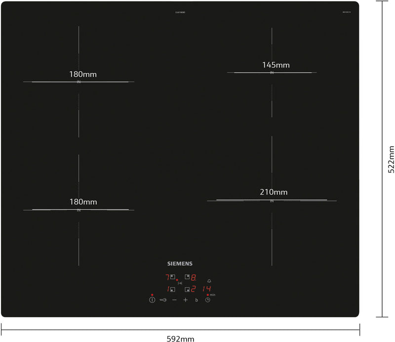 Siemens - iQ100 Induction hob 60 cm Black, EU611BEB5E