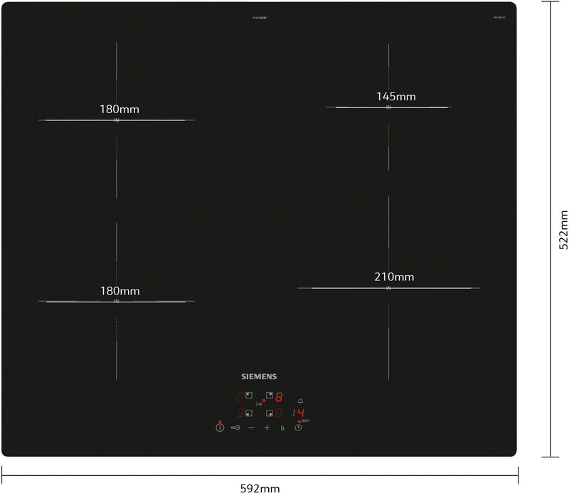 Siemens - iQ100 Induction hob 60 cm Black, EU611BEB5B