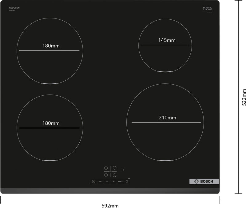 Bosch - Series 4 Induction hob 60 cm Black, PIE631BB5E