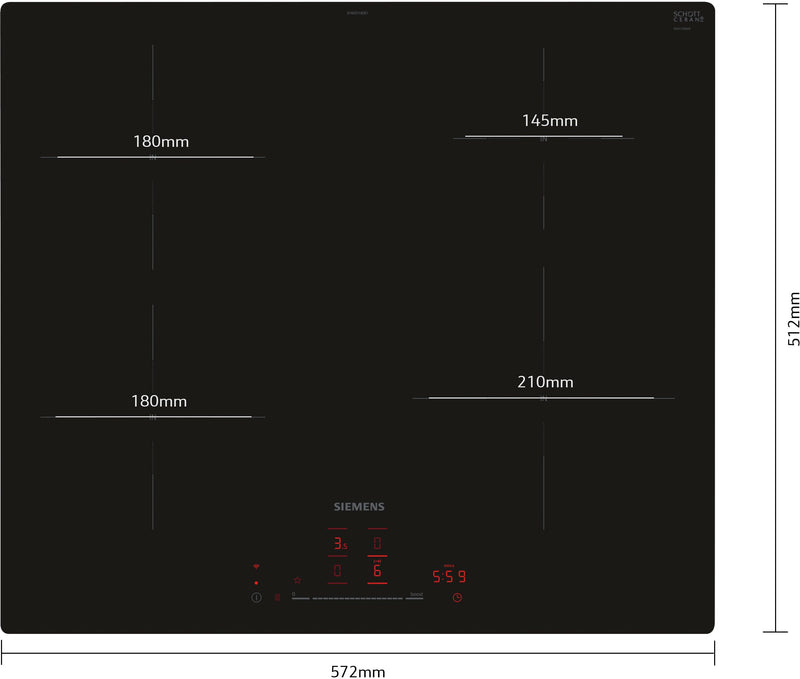 Siemens - iQ100 Induction hob 60 cm Black, EH601HEB1E