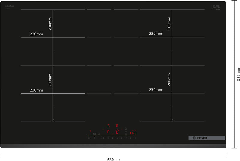 Bosch - Series 6 Induction hob 80 cm Black, PXY83KHC1E