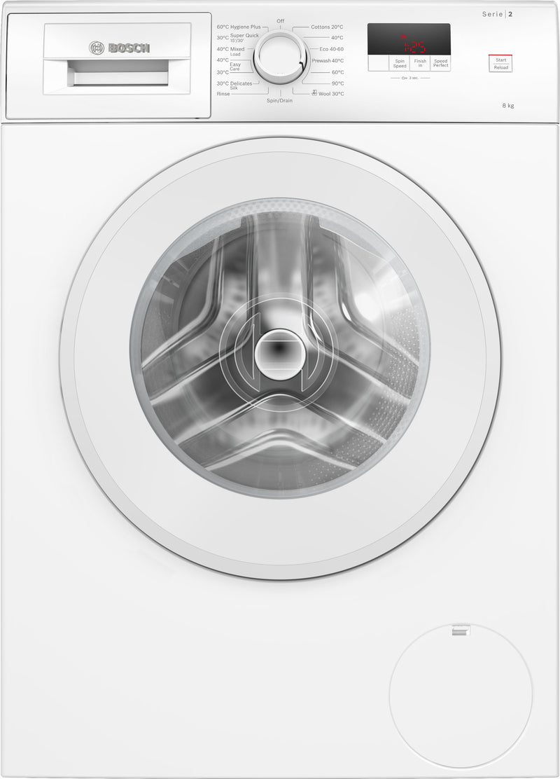 Bosch - Series 2 Washing machine, front loader 8 kg 1400 rpm WGE03408GB