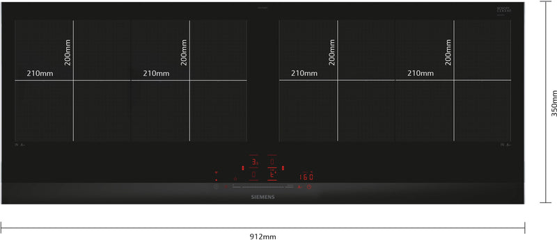 Siemens - iQ700 Induction hob 90 cm Black, EX275HXC1E