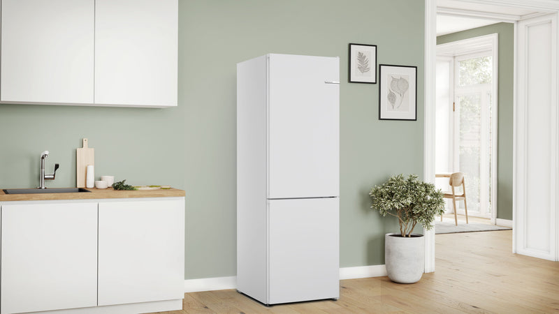 Bosch - Series 4 Free-standing fridge-freezer with freezer at bottom 186 x 60 cm White KGN362WDFG