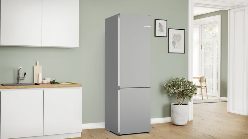 Bosch - Series 4 Free-standing fridge-freezer with freezer at bottom 203 x 60 cm Stainless steel look KGN392LDFG