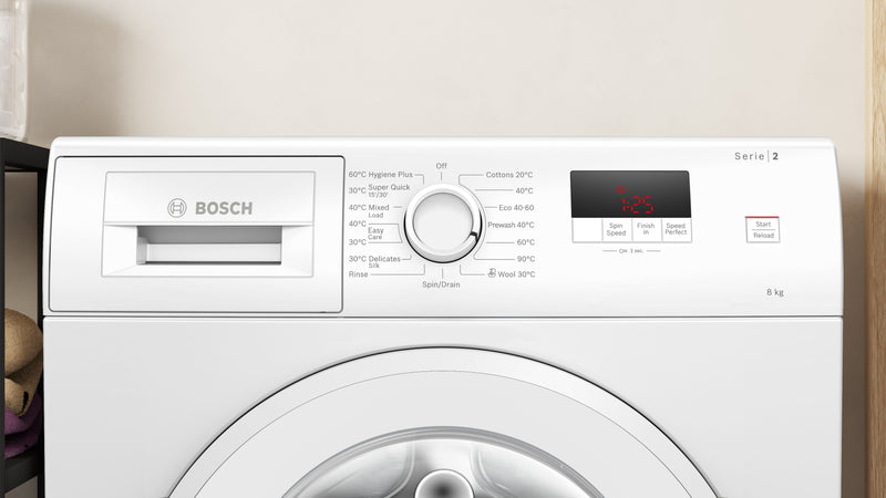 Bosch - Series 2 Washing machine, front loader 8 kg 1400 rpm WGE03408GB