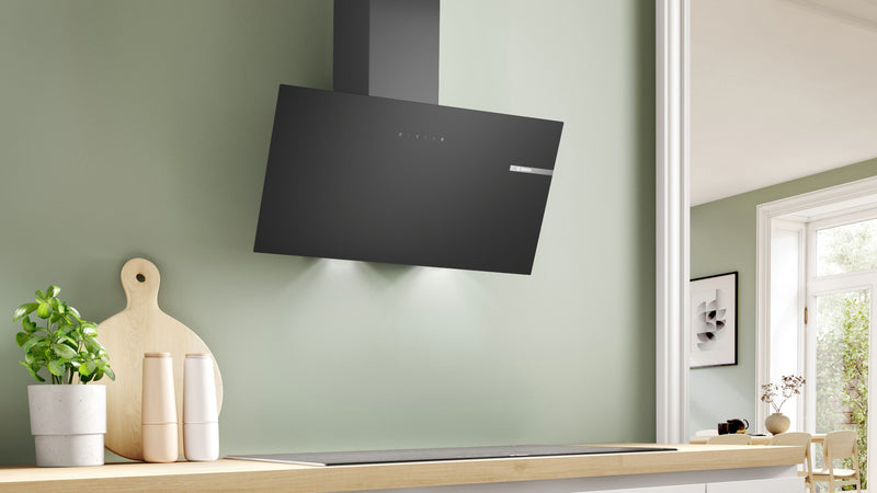 Bosch - Series 2 Wall-mounted cooker hood 80 cm clear glass black printed DWK85DK60B