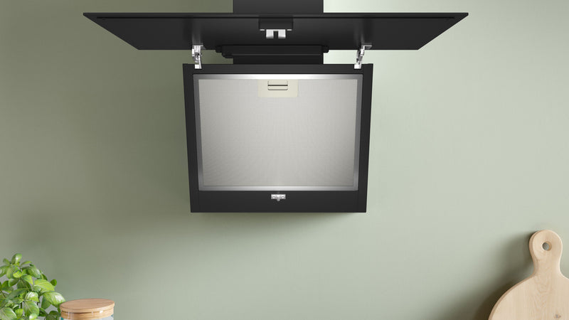 Bosch - Series 2 Wall-mounted cooker hood 80 cm clear glass black printed DWK85DK60B