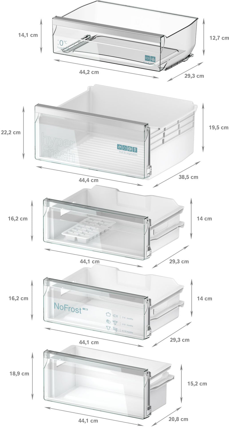 Siemens - iQ300 Built-in fridge-freezer with freezer at bottom 193.5 x 55.8 cm flat hinge KI96NVFD0