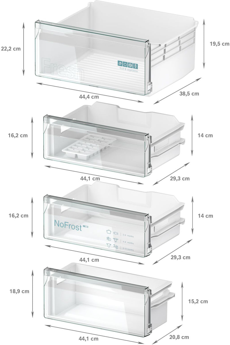 Siemens - iQ100 Built-in fridge-freezer with freezer at bottom 193.5 x 54.1 cm sliding hinge KI96NNSE0