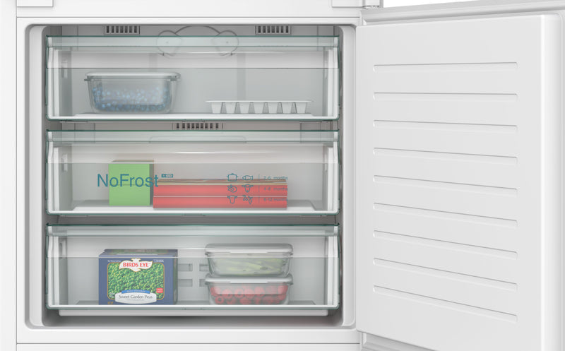 Siemens - iQ100 Built-in fridge-freezer with freezer at bottom 193.5 x 69.1 cm sliding hinge KB96NNSE0