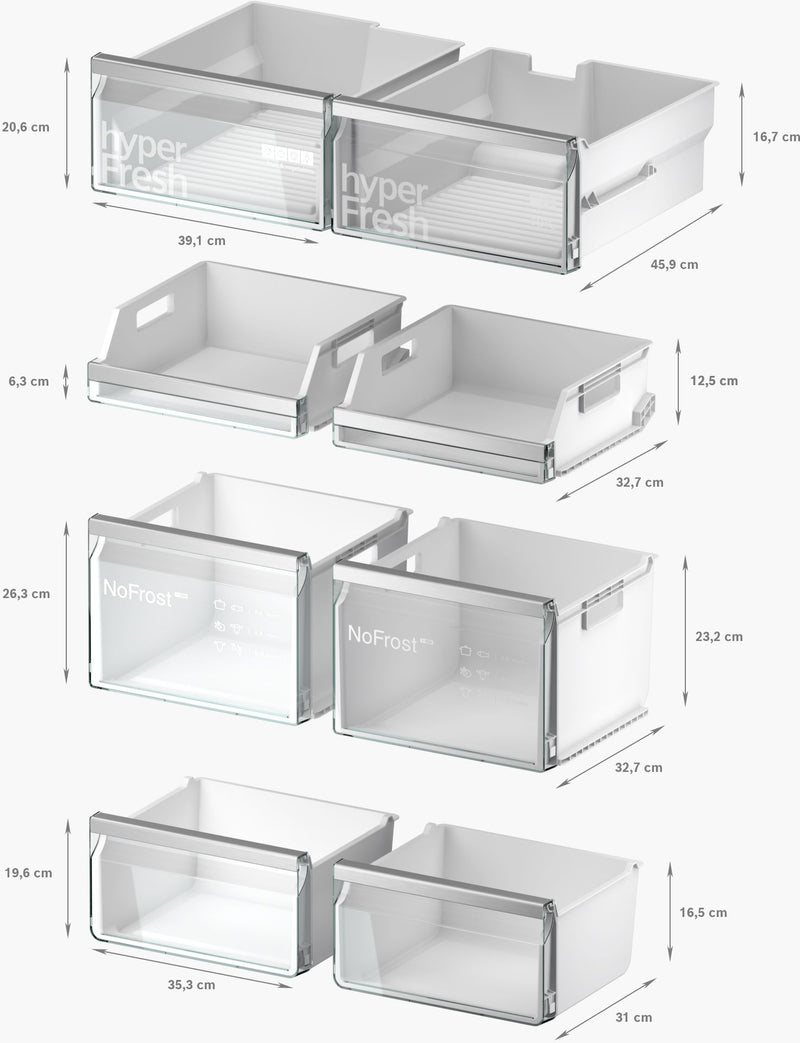 Siemens - iQ700 French door bottom freezer, multi door 183 x 90.5 cm Brushed black steel antiFingerprint KF96DPXEA