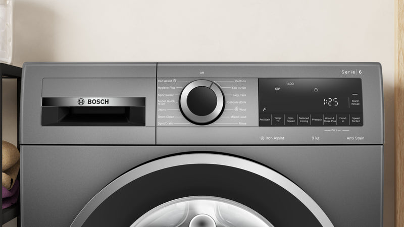 Bosch - Series 6 Washing machine, front loader 9 kg 1400 rpm WGG244ZCGB