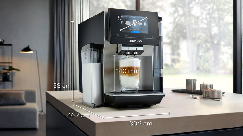 Siemens - Fully automatic coffee machine EQ700 integral Stainless steel, Removable water tank TQ707GB3