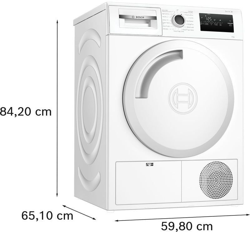 Bosch - Series 4 Condenser tumble dryer 8 kg WTN83202GB