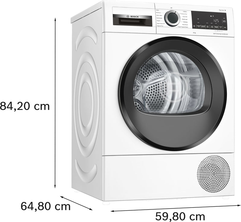 Bosch - 系列 6 熱泵滾筒烘乾機 9 公斤 WQG245A0GB