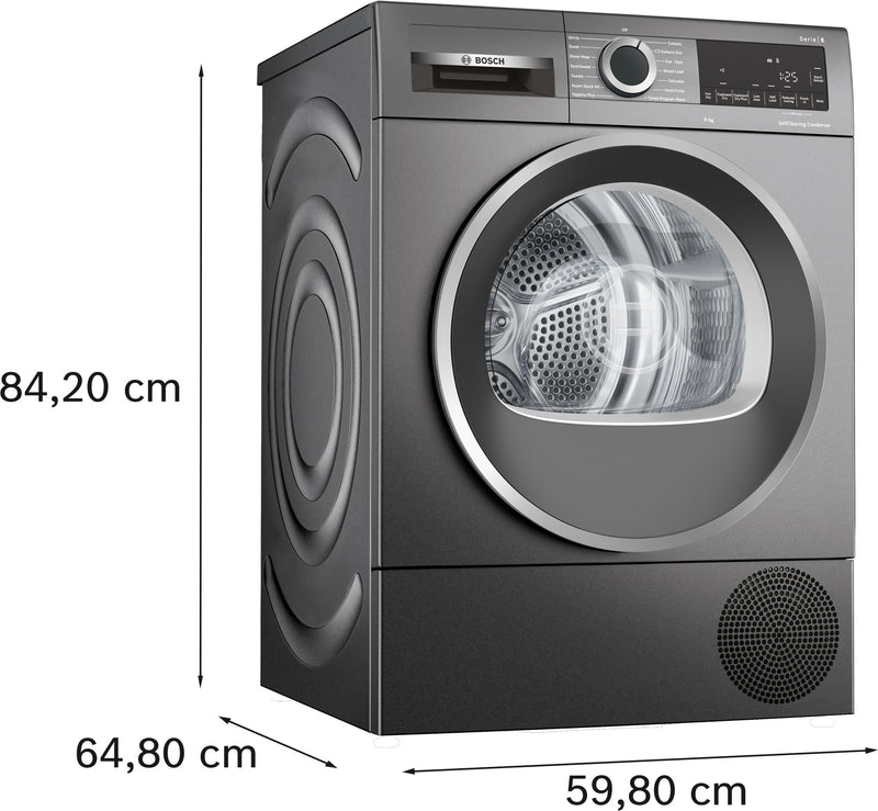 Bosch - 系列 6 熱泵滾筒烘乾機 9 公斤 WQG245R9GB