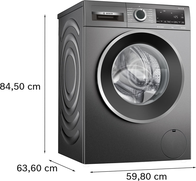 Bosch - Series 6 Washing machine, front loader 9 kg 1400 rpm WGG244ZCGB