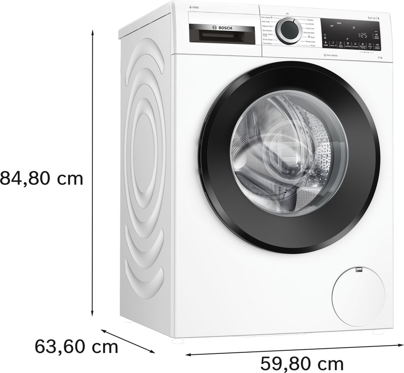 Bosch - Series 6 Washing machine, front loader 9 kg 1400 rpm WGG244F9GB