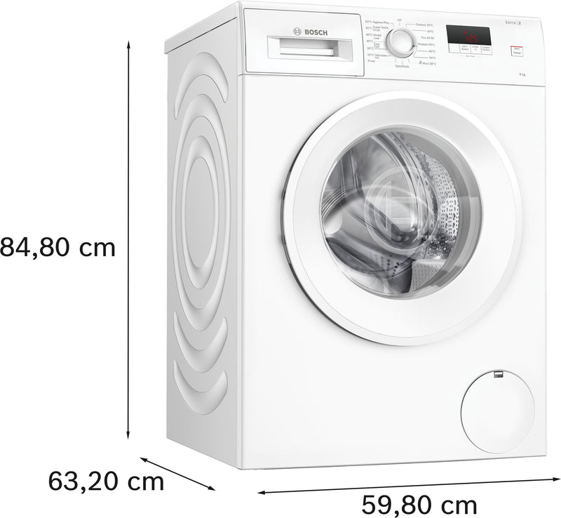 Bosch - Series 2 Washing machine, front loader 8 kg 1400 rpm WGE03408GB