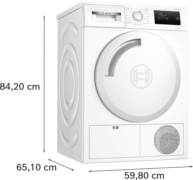 Bosch - Series 4 Heat pump tumble dryer 8 kg WTH84001GB