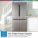 Bosch - Series 4 French door bottom freezer, multi door 183 x 90.5 cm Brushed steel anti-fingerprint KFN96VPEAG