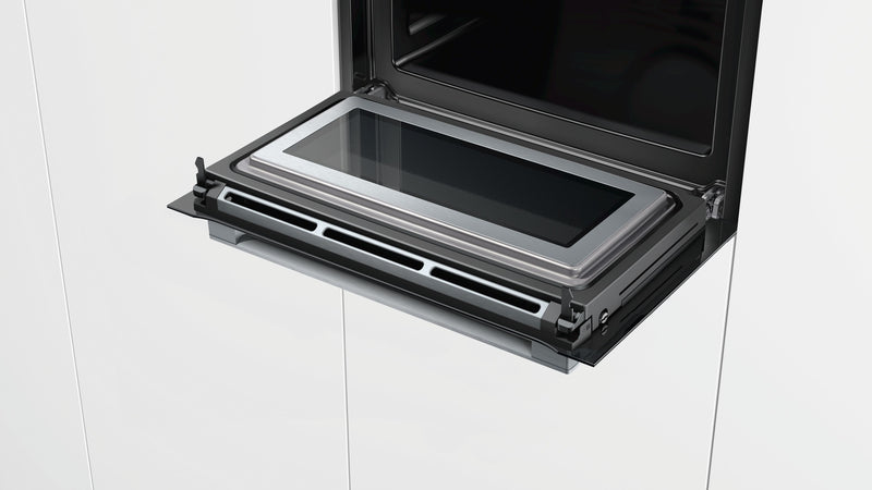 Bosch - Series 8 Built-in compact oven with microwave function 60 x 45 cm Black CMG676BB1