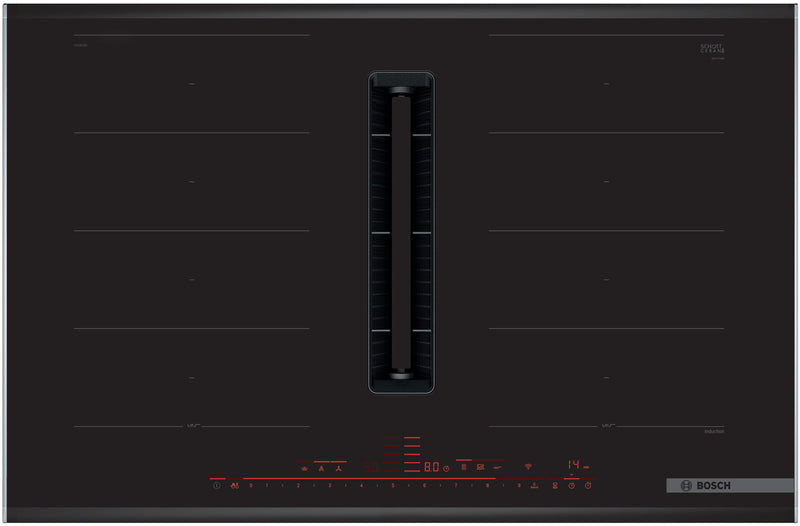 Bosch - Series 8 Induction hob with integrated ventilation system 80 cm surface mount with frame PXX875D67E