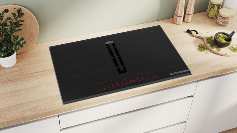 Bosch - Series 8 Induction hob with integrated ventilation system 80 cm surface mount with frame PXX875D67E