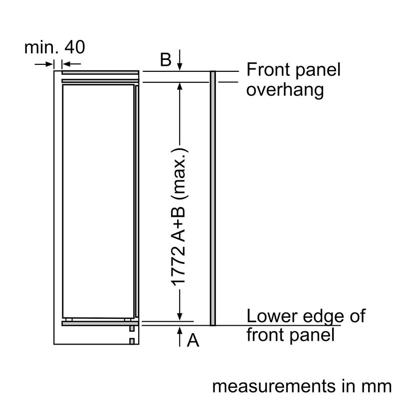 Bosch - Series 2 Built-in fridge 177.5 x 56 cm sliding hinge KIR81NSE0G