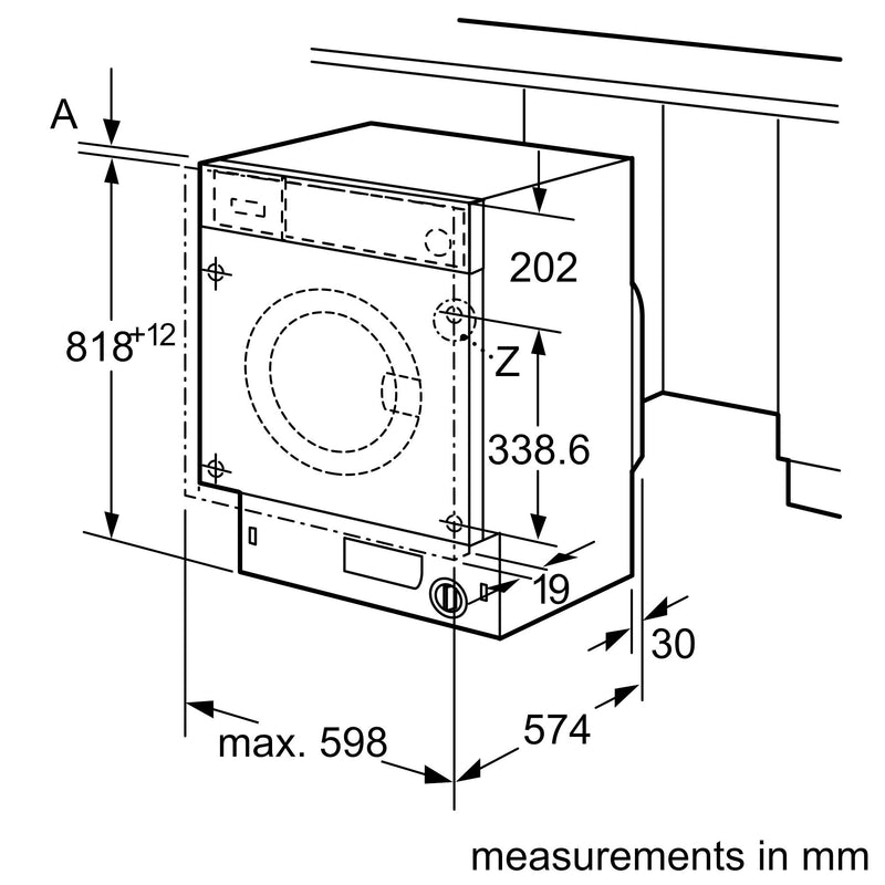 博世 - 系列 8 嵌入式洗衣機 8 公斤 1400 轉 WIW28502GB