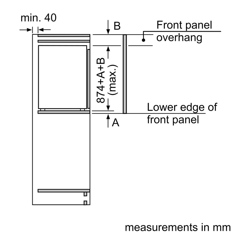 Bosch - Series 2 Built-in fridge 88 x 56 cm sliding hinge KIR21NSE0G