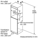 Bosch - Series 2 Built-in fridge 88 x 56 cm sliding hinge KIR21NSE0G