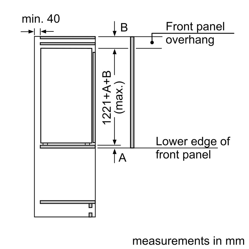 Bosch - Series 2 Built-in fridge 122.5 x 56 cm sliding hinge KIR41NSE0G