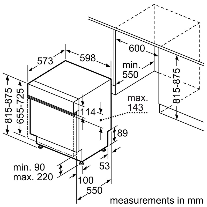 Bosch - 系列 2 半整合式洗碗機 60 公分 拉絲鋼 SMI2HTS02G