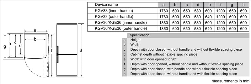 Bosch - Serie | 4 Free-standing Fridge-freezer With Freezer At Bottom 176 x 60 cm Inox-look KGV33VLEAG